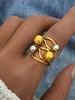 Stainless Steel Creative Individualistic Ball Ring 2025 Colorfast Popular Party Personalized Exaggerated Charms Zircon Women