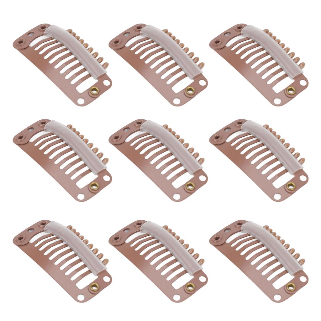 40pcs Hair Wig Clips Stainless Steel 9 Teeth Firmly Hold Hair Extension Hairpiece Clip 32mm