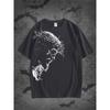 Vintage Jesus Head Print T-Shirt - Distressed Religious Icon Suitable for Church, Study & Casual Wear - Solid Color Round Neck Summer 