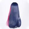 Syntetiska Twilight Sparkle-peruker för kvinnor Mörkblå Lila Lång Rak Hårperuk med Lugg Hästsvans Cosplay-kostym Liten Häst