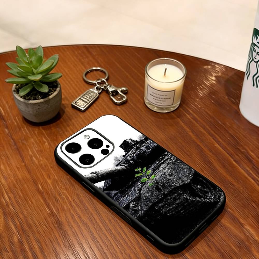 

Heavy tank Phone Case For iPhone 17,16,15,14,13,12,11 Plus,Pro Max,XS,Soft Silicone Black Cover iPhone14ProMax