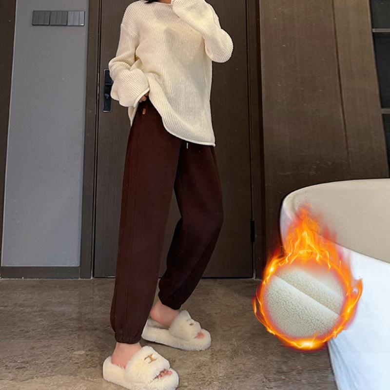 

Women s Sports Pants with Fleece New Loose Trousers In Winter Plus Fleece To Make Small Casual Hoodies XL