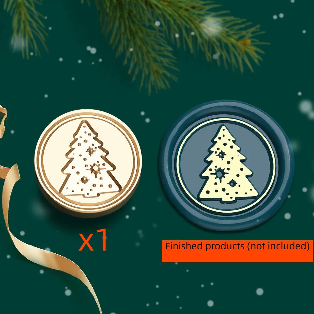 2.5cm Christmas Series Wax Seal Stamps Vintage Merry Christmas Tree Snowflake Head DIY Festival Gift Wrapping Cards Scrapbooking