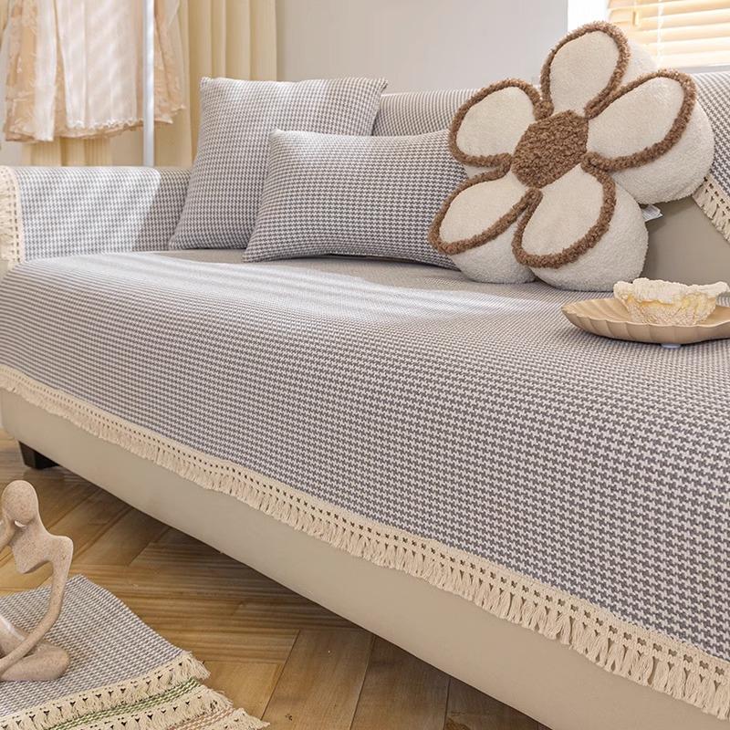 Cotton Linen Sofa Cushion Four Seasons Universal Non-Slip Fabric Linen Coarse JUEoth Modern Simple Cover 70*70cm