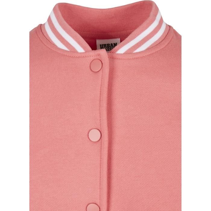 Veste Femme Urban Classics Inset College - Rose/blanc - M