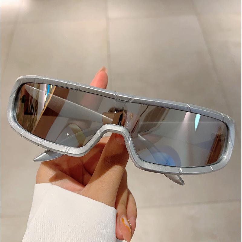 Luxury Brand Designer Rectangle Sunglasses Women For Men One Piece Trend Sun Glasses Vintage Punk Mirror Shades Sport Goggle