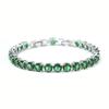Platinum-Plated Multi-Color Zircon Bracelet - 6mm Diamond Accent for Women