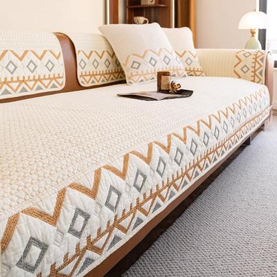 2025 New Sofa Cushion Universal In All Seasons, Simple Modern Fixed Non-slip Straight Row Seat Cushion, Advanced Feeling Cover Cloth Towel