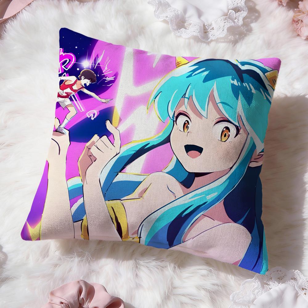 Cuscino Carino Anime U-Urusei Yatsura Copricuscino Comfort Premium Reversibile Copricuscino - Design Due in Uno per Qualsiasi Stanza e Interno Auto