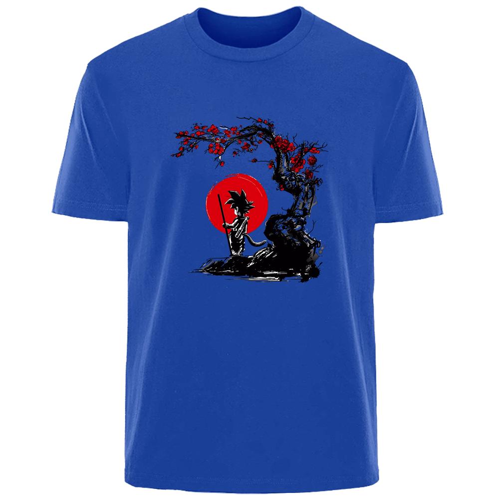 Kreativní Retro Potisk Goku Letní Pánské 100% Bavlna Pohodlné Prodyšné Ležérní Módní Tričko Pánské Outdoor Street Wear