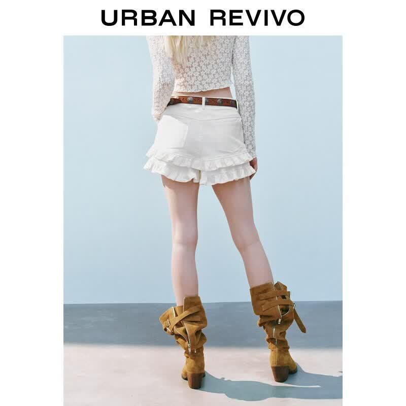 Women's Fashion Casual Double-Layer Ruffle Skort Shorts