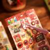 Retro Flavor Museum Series Sticker Book Japanese Flavor Die Cutting Sticker Cute Food Comic DIY Hand Account Decoration