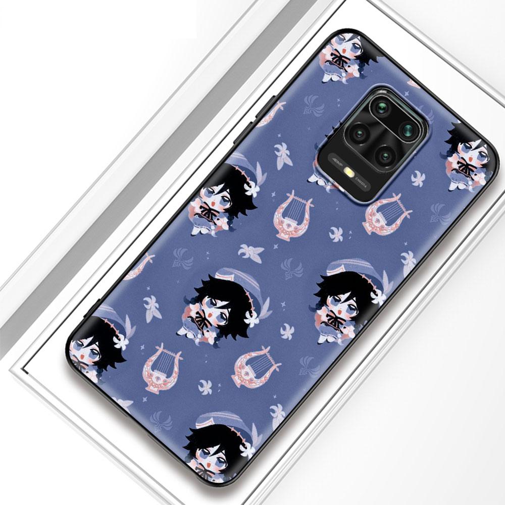 Kreslený silikonový kryt na telefon Genshin Impact pro Xiaomi Redmi Note 10 9S 9 8 Pro 8T 8A 9A 9C 7 7A K40 Měkký kryt Coque Funda