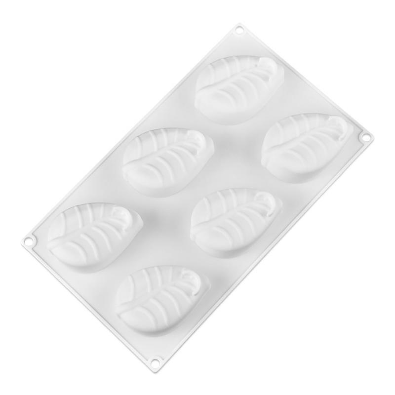 6 Holes Leaf Shaped Silicone Mold Candy Polymer Clay Fondant Mould Cake Decorating Gadgets Making Gumpaste Leaves Moulds