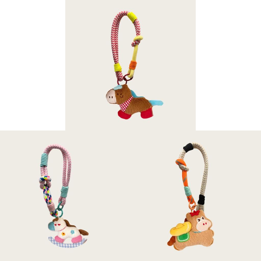 Creative Year Of The Horse Plush Keychain Bag Charm With Breathable Lightweight Design For Fashionable Travelers