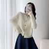 Women's Lazy Style Japanese-Style Cardigan Knit Sweater Autumn Winter Loose Short Outer Jacket Undershirt Top