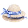 Doll Hat Woven Straw Hat Flocking Straw Hat Bow Straw Hat ID 3CM OD 6CM Plastic Toys Playhouse Toys Children's Doll House