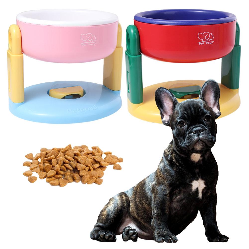 Suction Cup Type Pet Feeding Basin 3 Gear Height Adjustable Cat Bowl with Stand  Dog