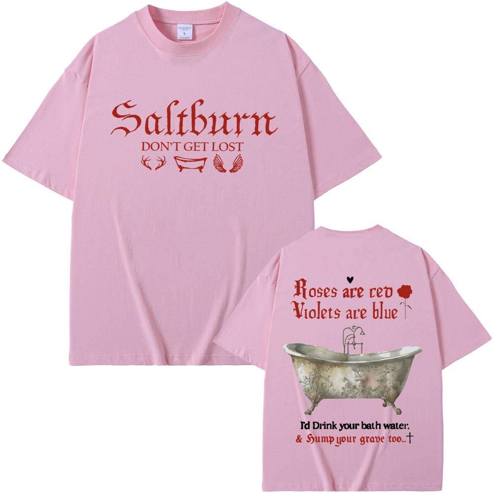 Movie Saltburn Don't Get Lost Graphic T-shirts Unisex Unisex Cotton Oversized T Shirt Unisex's Fashion Vintage Tshirt Trend Streetwear