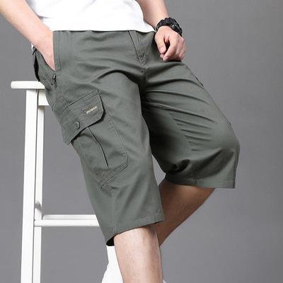 Premium Elastic Cotton Casual Cropped Pants for Middle-Aged & Elderly Men