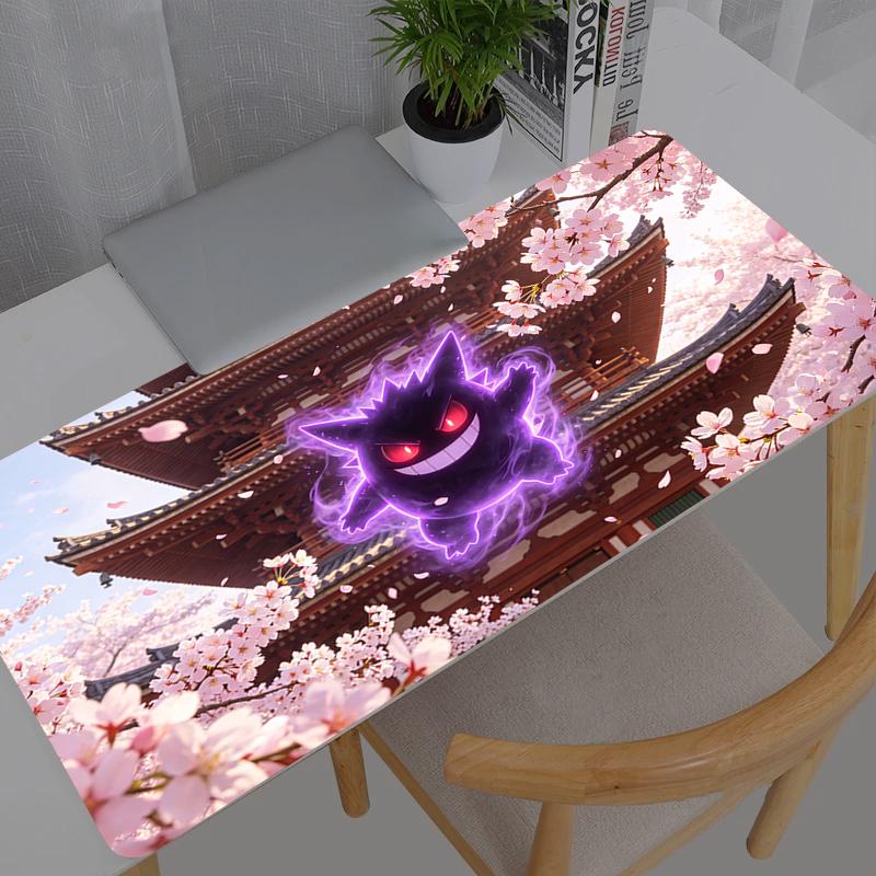 Gaming Mousepad Big Computer Gamer Mouse pad Natural Rubber Pokemon Pikachu Gengar with Locking Edge Gaming Mouse Mat XXL 800x300x2mm