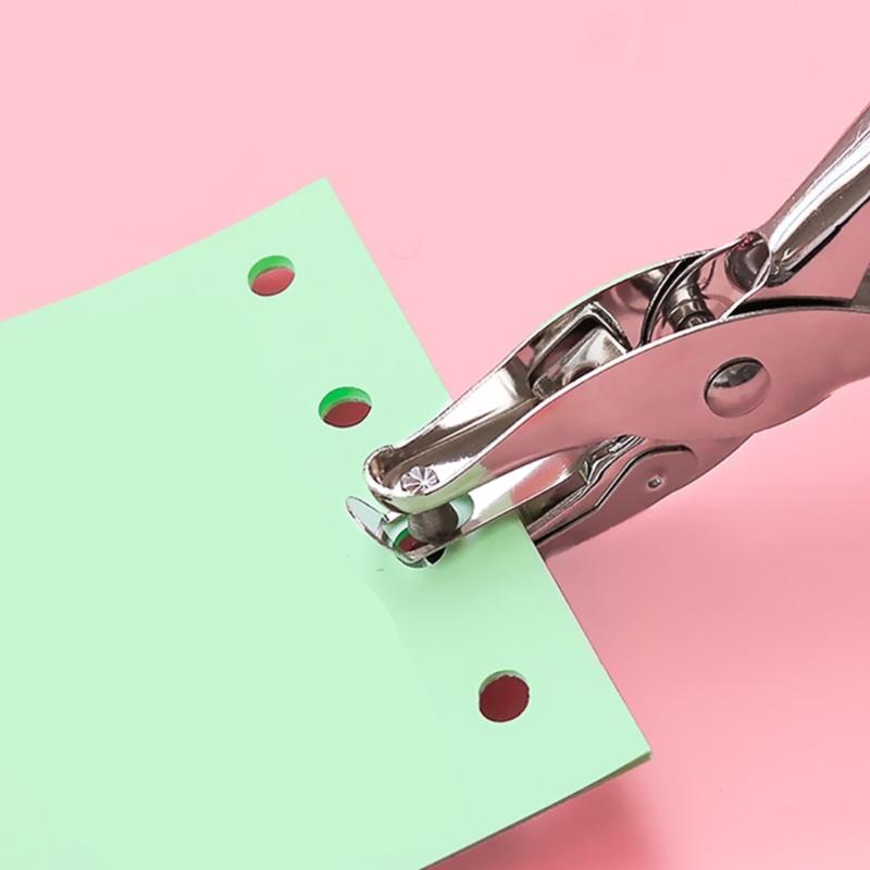 Single Hole Puncher Loose Leaf Binder Rings Small Metal Office Book Rings Single Hole Puncher for Index Cards Scrapbooks