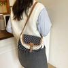 Lace Trim Polka Dot Crossbody Bag for Women Square Shoulder Purse with Adjustable Strap for Daily Work Commute Travel