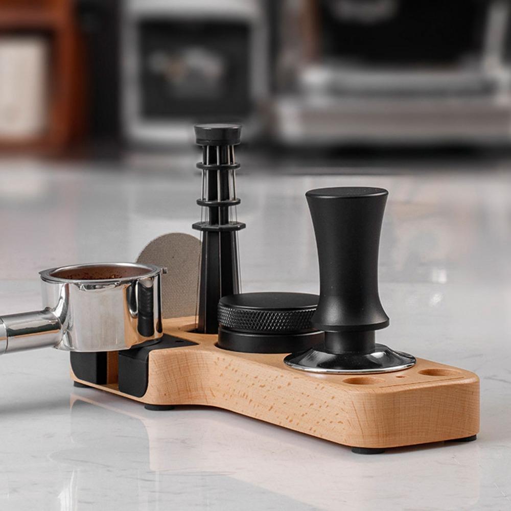 51mm 53mm 58mm Compatible Wood Tamping Station Tamper Holder Base  Espresso Machine Area