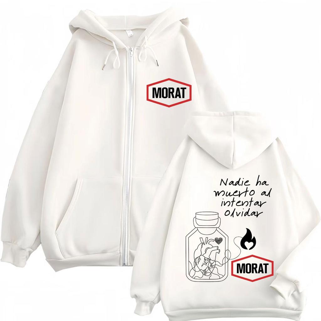 Band Morat World Tour Print Zipper Hoodie Men Women Fashion Harajuku Long Sleeves Loose Casual Sweatshirts Zip Up Jacket
