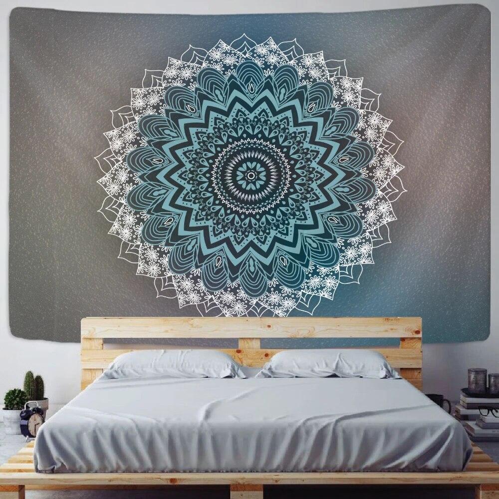Mandala indiană Scenă psihedelic Home Decor Tapiserie Hippie Agățat de perete Covoraș de yoga boem Decor de perete pentru cameră