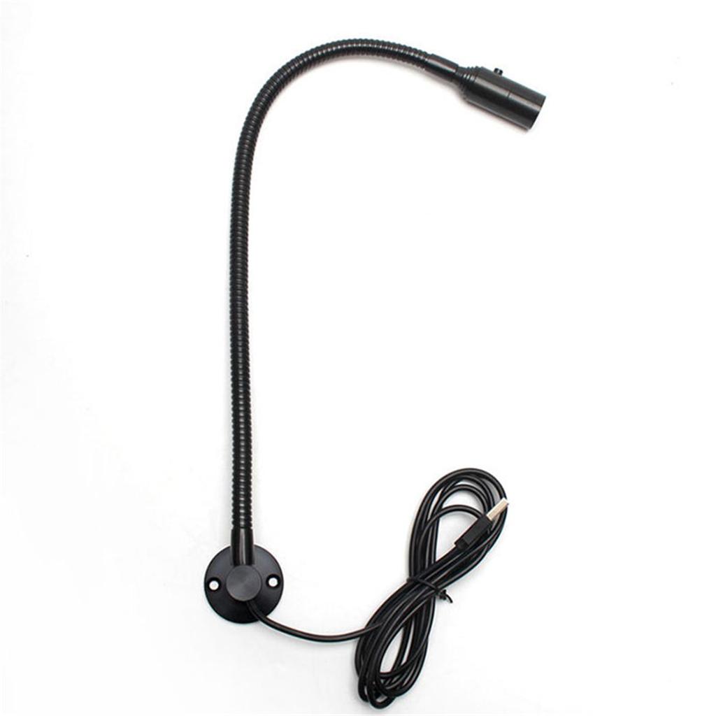 DC5V USB L40cm long gooseneck CNC Machine Light with Switch Black Silver 4000K LED Bedside Reading Lamp for Working Repairing