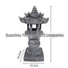 Solar Chinese Palace Lantern: Outdoor Zen Pagoda Statue Ornament, Resin Craft