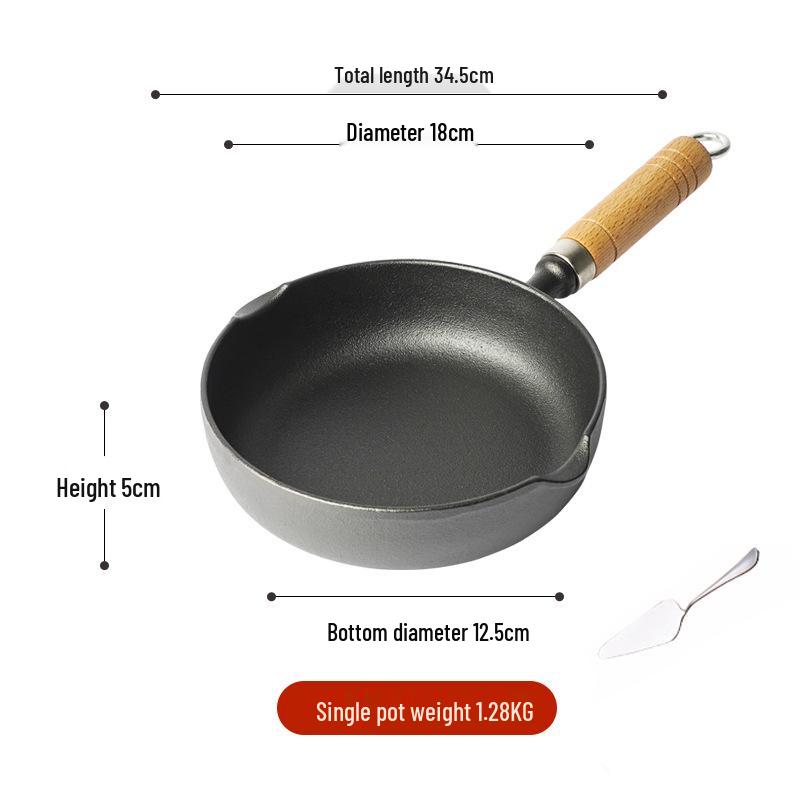 13cm Gusseisen Fritteuse für Eier & Knödel - Spritzfrei, Flachboden, Vielseitiges Kochgeschirr