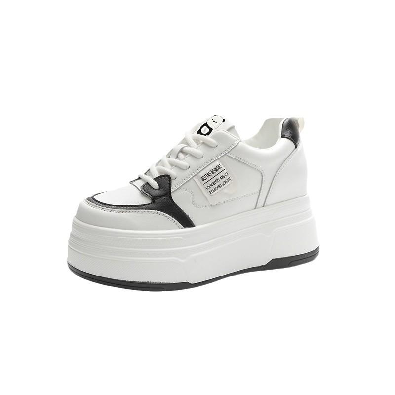 Autumn and winter women's shoes new muffin thick-soled white shoes casual and thin inner height increase small versatile single shoes