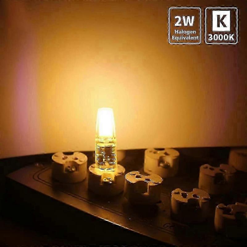 10PC LED G4 Dimmable Light Bulbs,2W Equivalent 20W Halogen Lamp, 200LM Warm White Energy Saving,NoFl