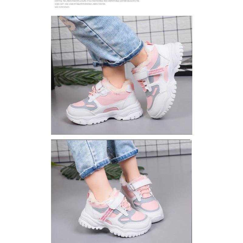 Sports Shoes for Girls Leather Cotton Warm Shoes for Boys Fall and Winter Students Big Kids Running Shoes for Kids Daddy Shoes