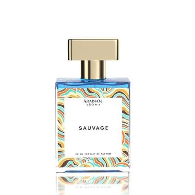 Arabian Aroma Sauvage Pánský parfém | Nuty kalábrijského bergamotu, levandule a cedru | Parfémy pro muže s divokou dlouhotrvající vůní