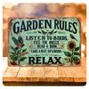Vintage Garden Rules Metal Sign 8x12 Inch Wall Decor for Home Bar Cafe