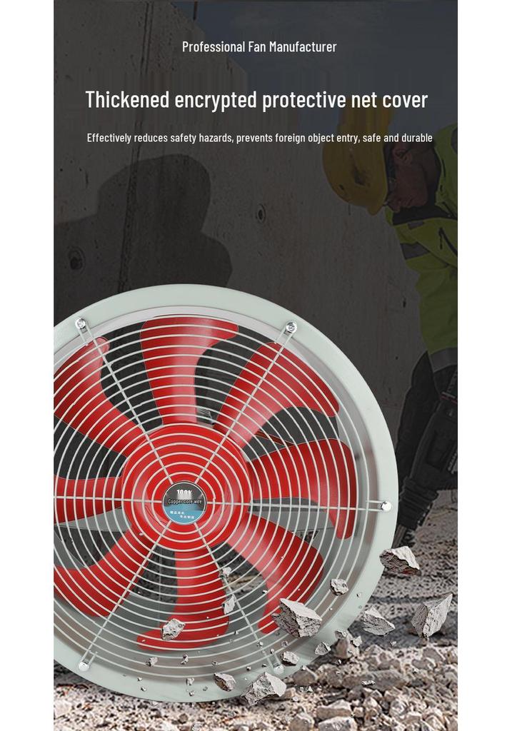 High-temp resistant axial fan: oil & moisture-proof, high-efficiency, large airflow, low noise, energy-saving, all-copper motor.