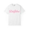 Dollywood Script Logo T-shirt | Pink Butterfly Lettering