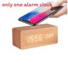 Modern Wooden Led Digital Clock With Temperature Display For Home Office Decor