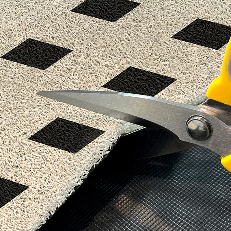Pvc Geometric Pattern Entrance Mat Simple Black and White Dust Removal Floor Carpet Anti-Skid Wear-Resistant Foot Rug for Porch