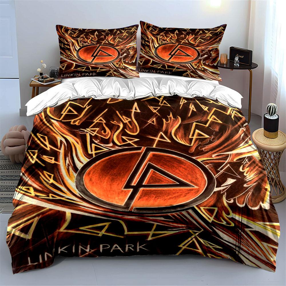 Fiery Linkin Park logo. Bedding sets Duvet cover sets Duvet covers Pillowcases(1 * Duvet Cover 2 * Pillowcases without duvet insert)
