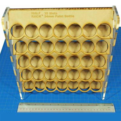 Paint Organizer for Artists 34mm Round Pigment Bottle Storage Rack 35 Holes Easy Assembly Stable Paint Station Holder Caddy Stand with Handle