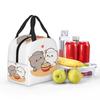 Custom Peach And Goma Mochi Cat Eating Ramen Thermal Insulated Lunch Bags Women Portable Lunch Container Travel Storage Food Box