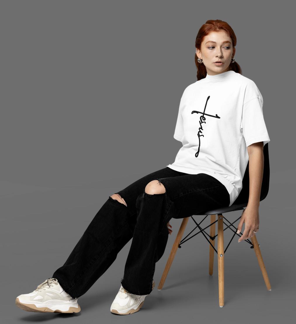 Power Life Bio Baumwolle Damen Oversize T Shirt Mens Womens Tees Top Jesus Gott Bibel Love Beten S