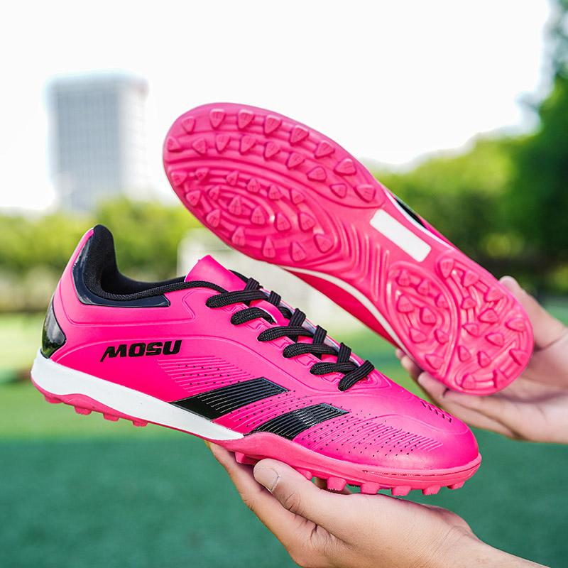 Hot Sale Black Red Football Shoes Men Soccer Cleats Outdoor Training Football Sneakers For Men Non-Slip FG/TF Men's Soccer Boot