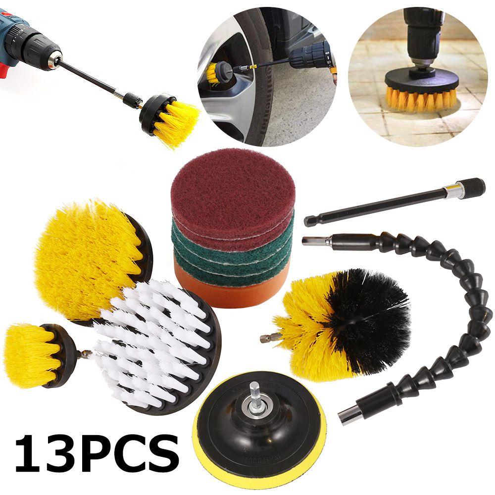 Scrubber Power 13pcs Brush Electric Drill Brush Scrub Pads Grout Drills Power