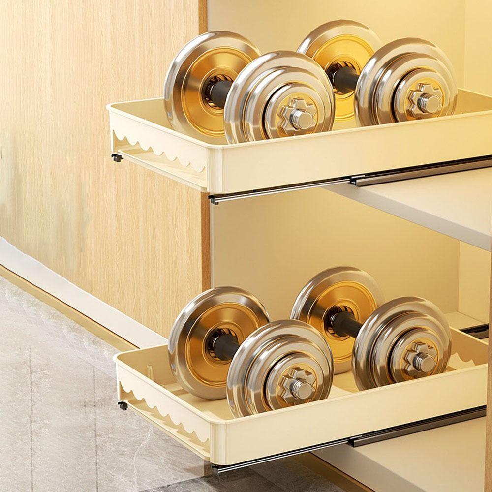 Built-In Slide Out Dish Drying Rack Plastic Drawer-type Plate Drain Rack Pull Out Dish Rack Pantry