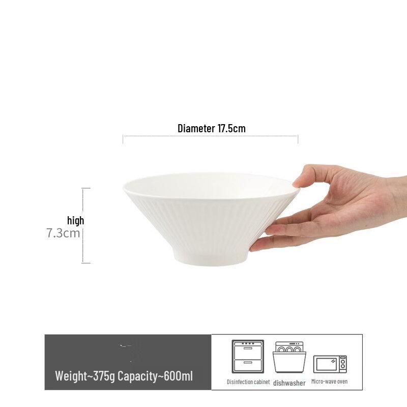 Abay Vertical Stripe Ceramic Rice Bowl